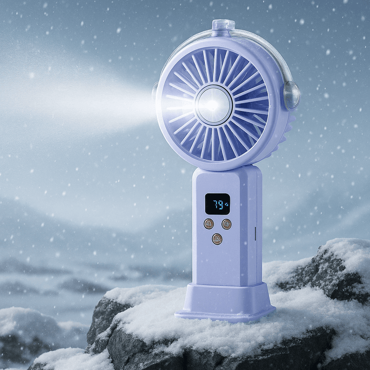 Spray Folding Fan – LED Digital Display | Portable Mini Fan